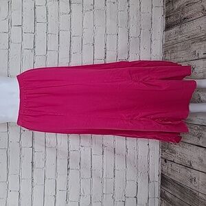 Cottonways Margie Long 100% Cotton Gauze A-Line Maxi Skirt Hot Pink Size 1 (S/M)